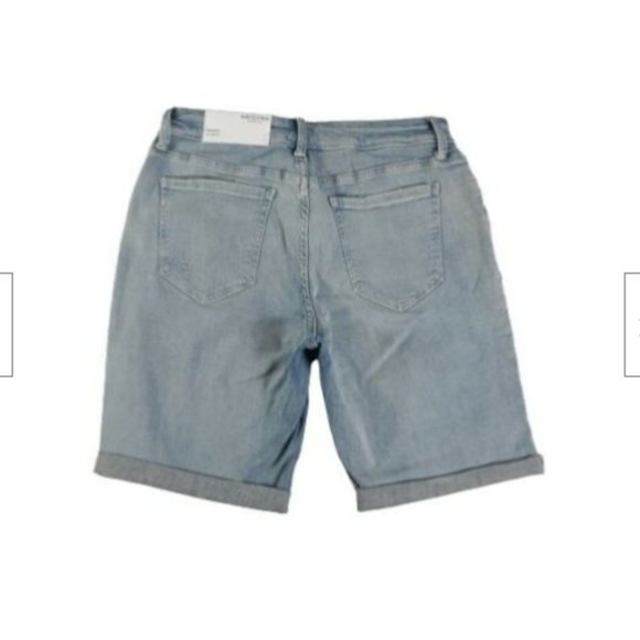 Arizona Bermuda Shorts Size 9 / W28" Cuffed Hem Girls Blue denim jeans shorts - Picture 3 of 8